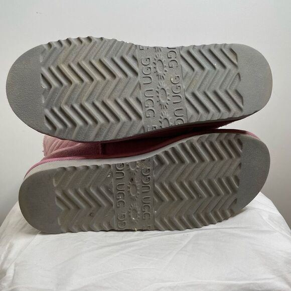 UGG Australia Classic‎ Short 5825 Leather Sheepskin Lined Winter Boots Pink 8 - Picture 7 of 11